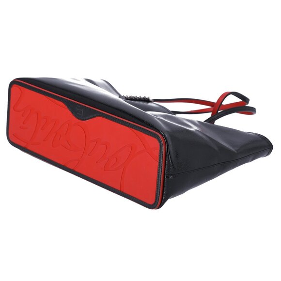 Christian Louboutin Cabata Small Tote Bag Black Red Patent Leather - Picture 6 of 10